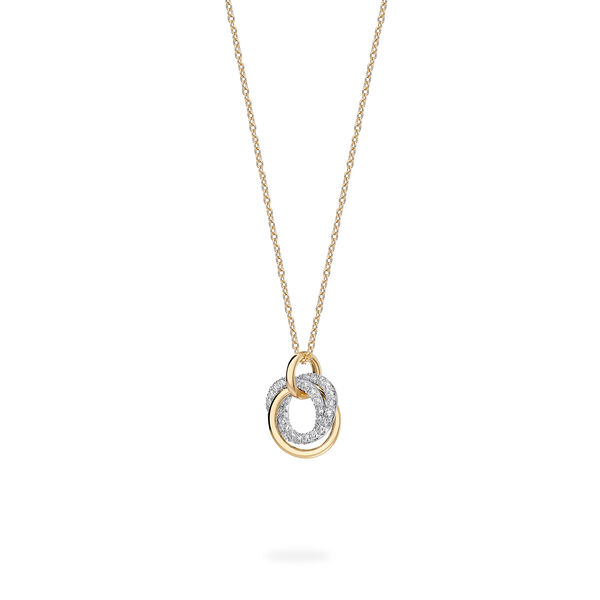 Yellow Gold Circle Pendant Necklace, Small